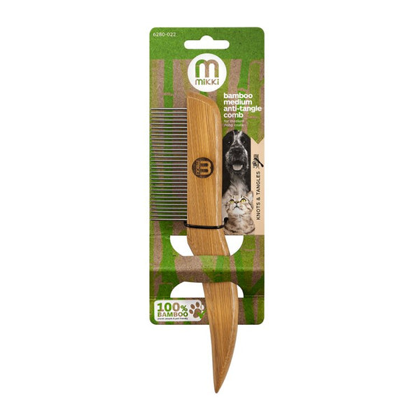 Bamboo Anti-Tangle Comb - Medium - Shopivet.com