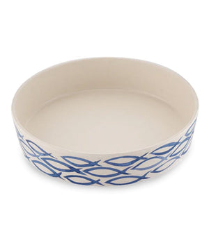 Beco Classic Bamboo Gone Fishing Cat Bowl - Shopivet.com