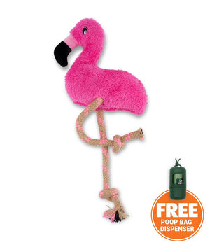 Beco Pets Dual Material Soft Flamingo Recycled Dog Toy - PINK LARGE - Shopivet.com