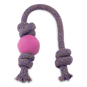 Beco Pets Eco - Friendly Ball on a Rope Dog Toy - Pink Large - Shopivet.com
