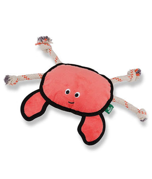 Beco Pets Rough & Tough Crab Recycled Dog Toy - ORANGE LARGE - Shopivet.com