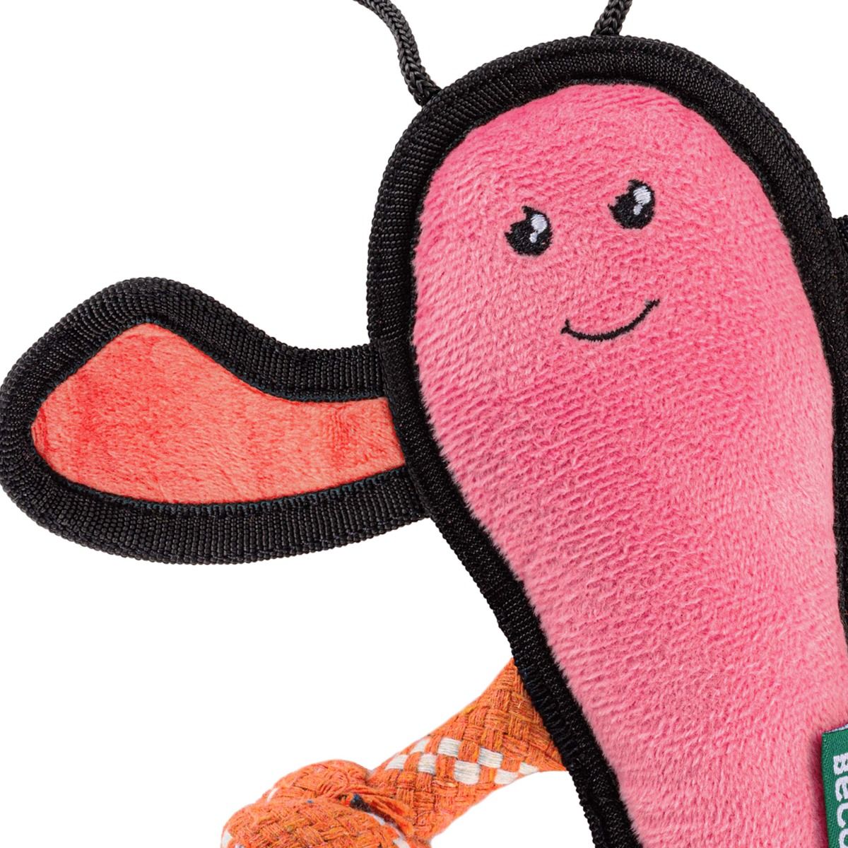 Beco Pets Rough & Tough Lobster Recycled Dog Toy - PINK MEDIUM - Shopivet.com