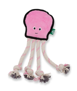 Beco Pets Rough & Tough Octopus Recycled Dog Toy - PINK MEDIUM - Shopivet.com