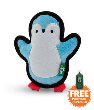 Beco Pets Rough & Tough Penguin Recycled Dog Toy - Blue Small - Shopivet.com