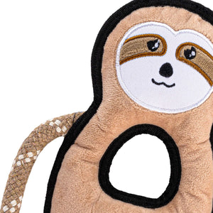 Beco Pets Rough & Tough Sloth Recycled Dog Toy - BROWN MEDIUM - Shopivet.com