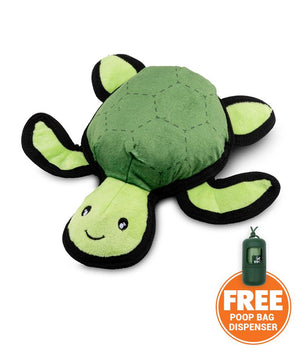 Beco Pets Rough & Tough Turtle Recycled Dog Toy - GREEN MEDIUM - Shopivet.com