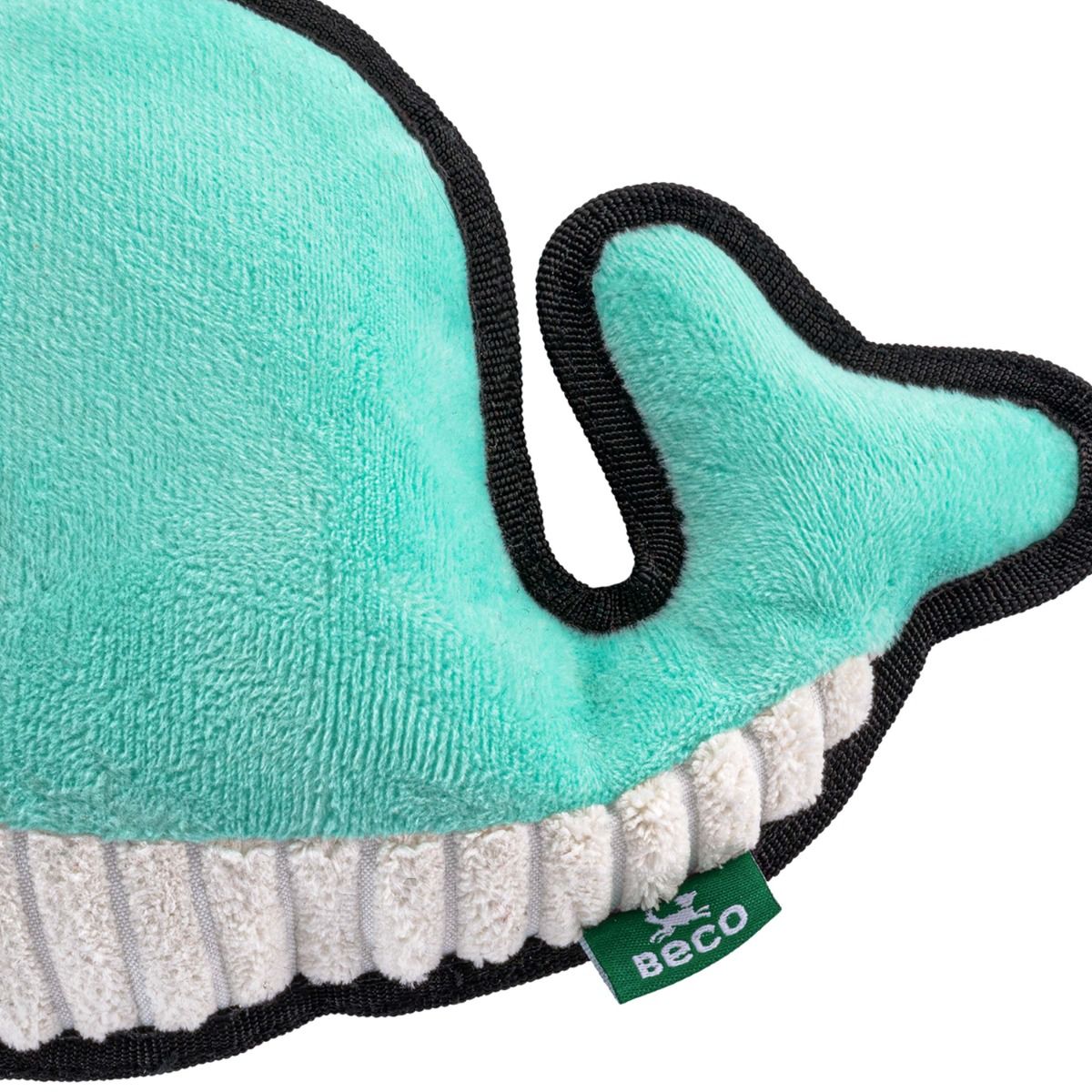 Beco Pets Rough & Tough Whale Recycled Dog Toy - BLUE MEDIUM - Shopivet.com