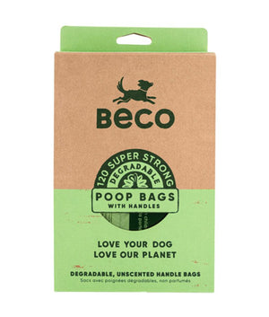 Beco Pets Unscented Poop Bags with Handle 120pcs - 120 pcs - Shopivet.com