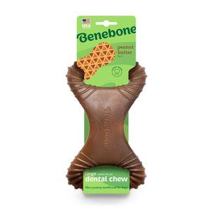 Benebone Dental Dog Chew Toy – Peanut - Large - Shopivet.com