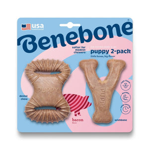 Benebone Puppy 2 - Pack Dental Chew/Wishbone (Tiny) – Bacon - Shopivet.com