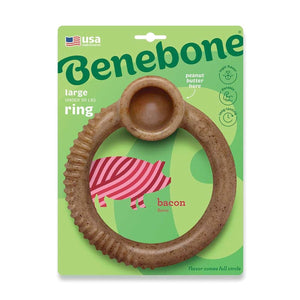 Benebone RING Dog Toy – Bacon - Medium - Shopivet.com