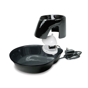 Big Max Ceramic Pet Drinking Fountain 128oz (Black) - Shopivet.com