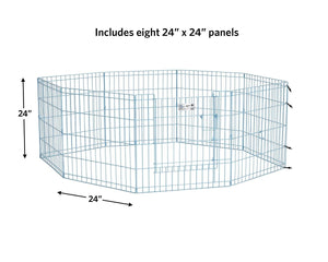 Blue Exercise Pen with Door 24″ - Shopivet.com