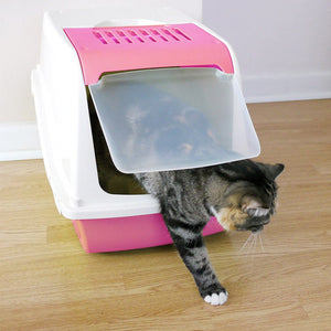 Cat Litter Box ARIEL(TOP FREE) - dark - pink - Shopivet.com