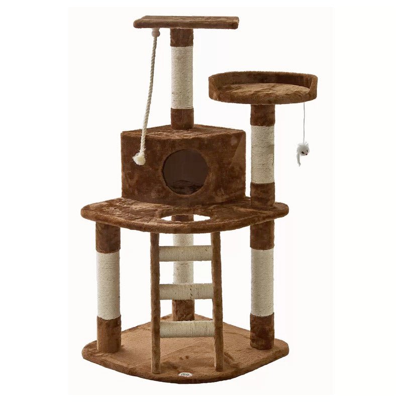 Cat Tree with Ladder & Rope SIZE 81Wx64Lx121H - Shopivet.com