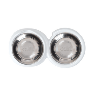 Catit Pixi Dual Feeding Dish - White