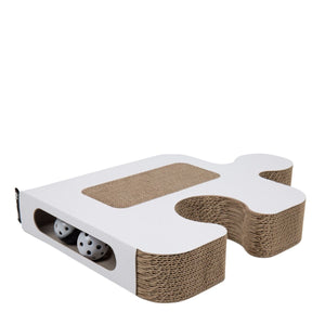 District 70 Puzzle Cardboard Scratcher Cat Toy - WHITE - Shopivet.com