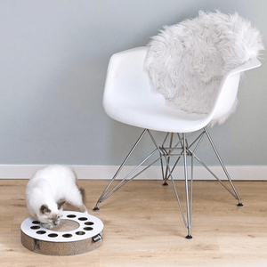 District 70 Whirl Cardboard Scratcher Cat Toy - WHITE - Shopivet.com