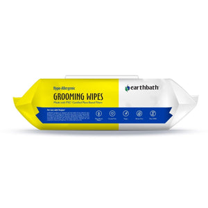 earthbath® Hypo - Allergenic Grooming Wipes, Fragrance Free, Cleans & Conditions, 100 ct plant - based wipes in re - sealable pouch - Shopivet.com
