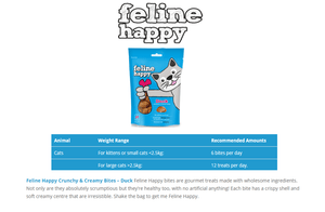 Feline Happy Duck Crunchy & Creamy Cat Treats 60g - 60G - Shopivet.com