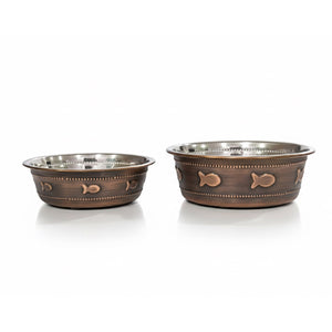 Premium Bowl Fish Embossed – Antique Copper - 260 ML