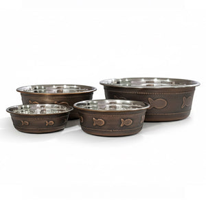 Premium Bowl Fish Embossed – Antique Copper - 950 ML