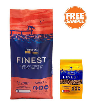 Fish4Dogs Finest Salmon Large Kibble Adult Dry Dog Food - 6KG - Shopivet.com