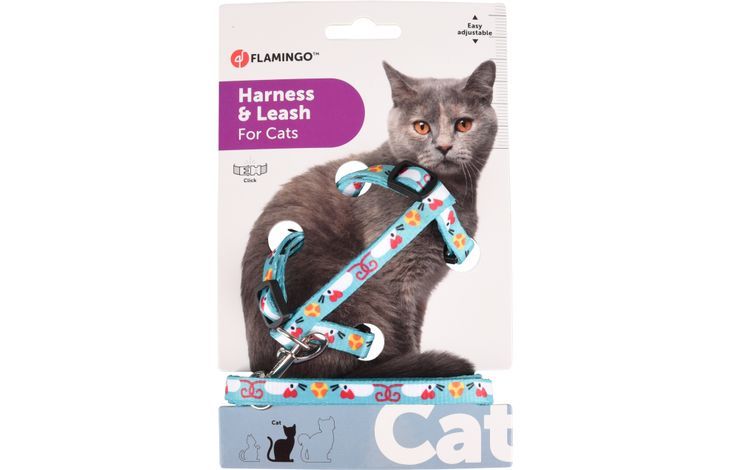 Flamingo Arwen Mouse Print Cat Harness & Leash 20 - 35cm 10mm - Shopivet.com