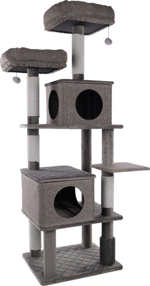 Flamingo Aurora Grey Cat Scratching Tree 80x70x171cm - Grey - Shopivet.com