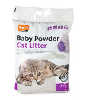 Flamingo Bentonite Baby Powder Scent Clumping Cat Litter - 15KG - Shopivet.com