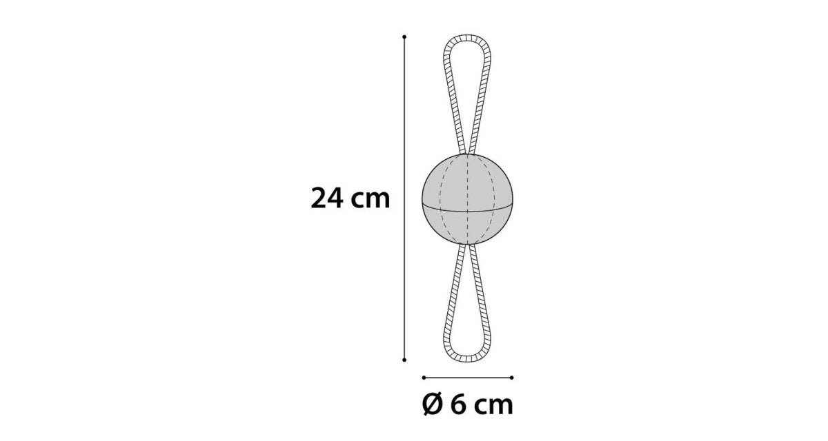Flamingo Drury Rubber Ball with Tug Rope Dog Toy - GREEN - Shopivet.com