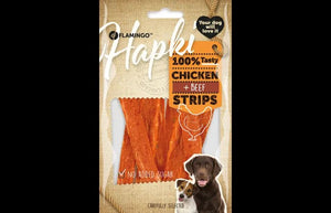 Flamingo Hapki Chicken & Beef Strips Dog Treats 85g - OS - Shopivet.com