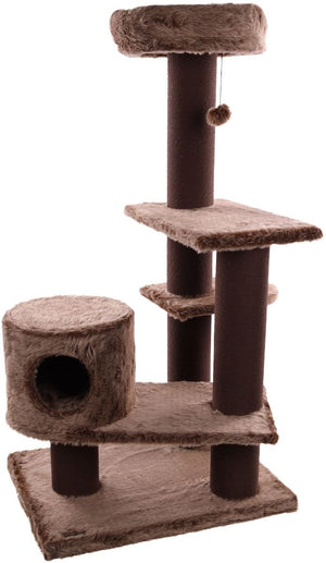 Flamingo Khan Brown Cat Scratching Tree 89.5x77x137cm - Shopivet.com