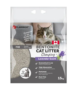 Flamingo Bentonite Lavender Scent Clumping Cat Litter 15kg - 15KG