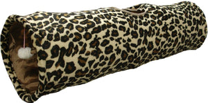 Flamingo Leopard Tunnel with Ball Brown Cat Toy 90x25cm - Shopivet.com