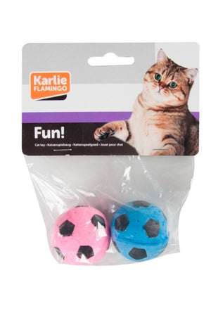 Flamingo Mila Sponge Football Cat Toy 2pcs - OS - Shopivet.com