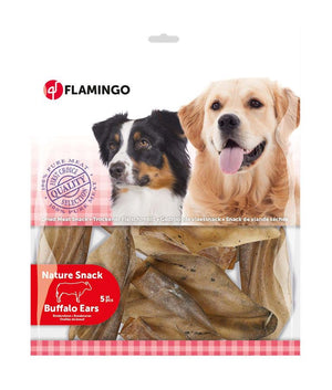 Flamingo Natural Buffalo Ears Dog Treats 5pcs - 60G - Shopivet.com