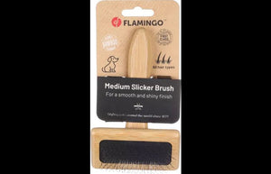 Flamingo Slicker Brush Babu Smooth & Shiny Dog Brush - Medium - Shopivet.com