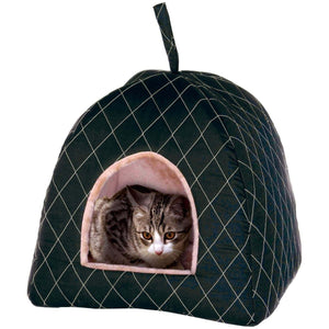 Flamingo Super Deluxe Cat Igloo - BLACK - Shopivet.com