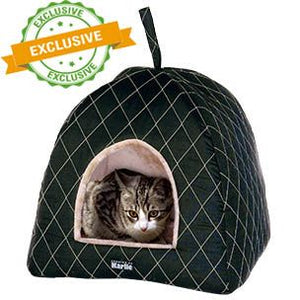 Flamingo Super Deluxe Cat Igloo - BLACK - Shopivet.com