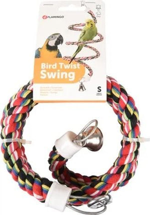 Flamingo Twister Perch Cotton Bird Twist Swing - Large - Shopivet.com