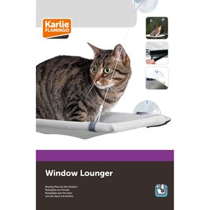 Flamingo Window Lounger Chill Grey Cat Hammock - Grey - Shopivet.com
