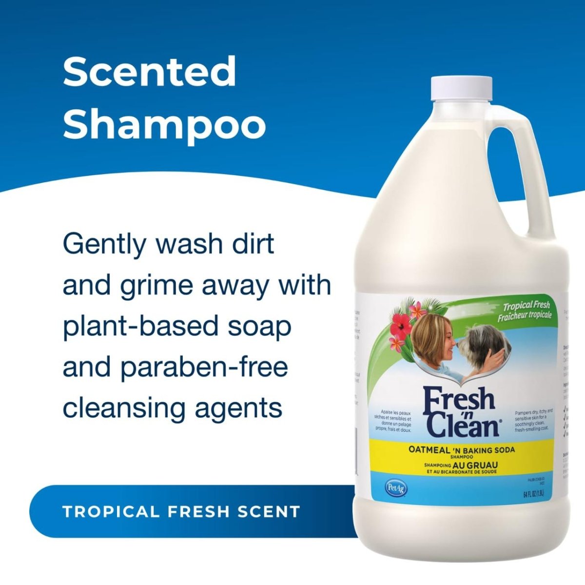 Fresh ’n Clean® Oatmeal ’n Baking Soda Shampoo - Tropical Fresh Scent 3.8L - Shopivet.com
