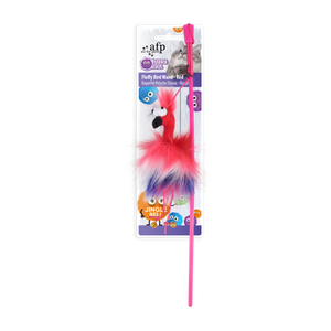 Furry Ball - Fluffy Bird Wand - Red