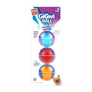 Gigwi Ball Small 3pack Squeaker – Solid Transparent - Shopivet.com