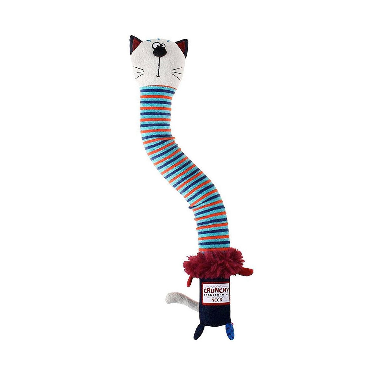 GiGwi Crunchy Neck ‘Plush Friendz’ Cat with Bone & Squeaker – Small - Shopivet.com