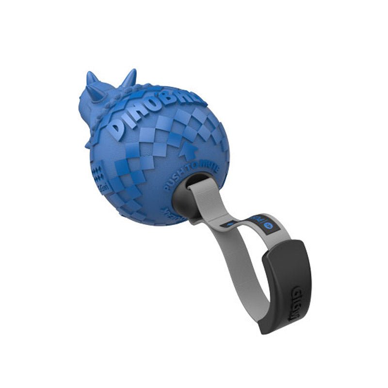 Gigwi Dinoball Triceratops “Push to Mute” Light Blue - Shopivet.com