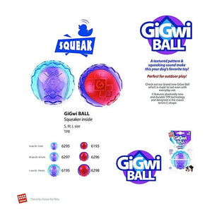 Gigwi G - Ball Purple/Blue Squeaker Transparent (Medium) - Shopivet.com