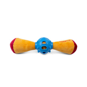 GiGwi Gladiator Squeaker Inside Plush/TPR Dog Toy (Medium) – Yellow - Shopivet.com