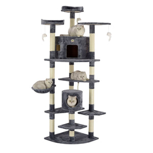 Go Pet Club 80″ Classic Cat Tree House Furniture with Sisal Scratching Post - Shopivet.com